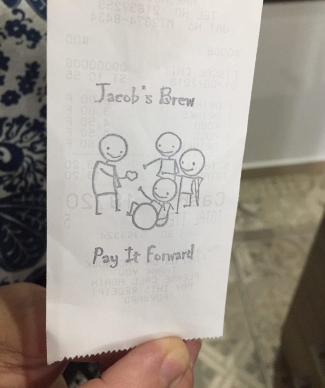 Pay it forward Jacob's Brew Cafe